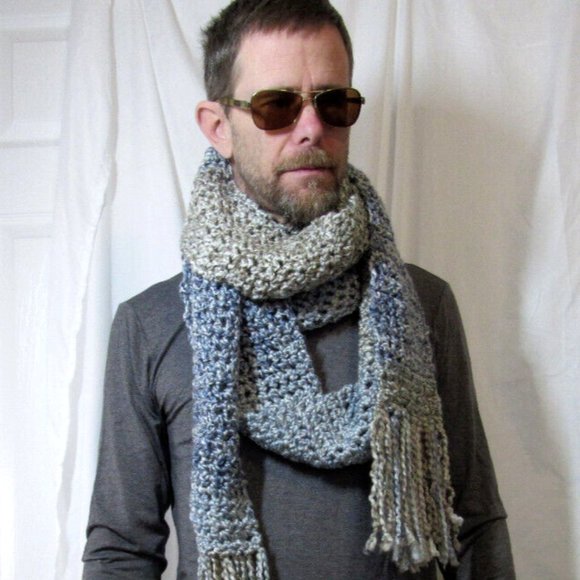 Ginormous Scarf Extra Long 180x5 Chunky Wrap Muffler Handmade Crochet Knit NWT - Picture 1 of 12